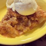 Spiced Rhubarb Crumble Pie with ice cream